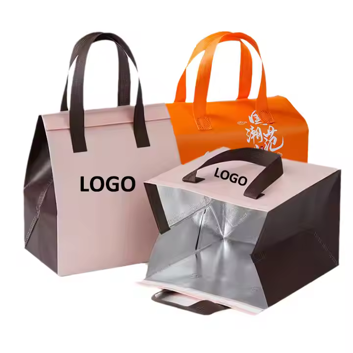 Waterproof Non-woven Thermal Insulated Takeaway Carry Bag with Restaurant Logo - L7 - Image 8