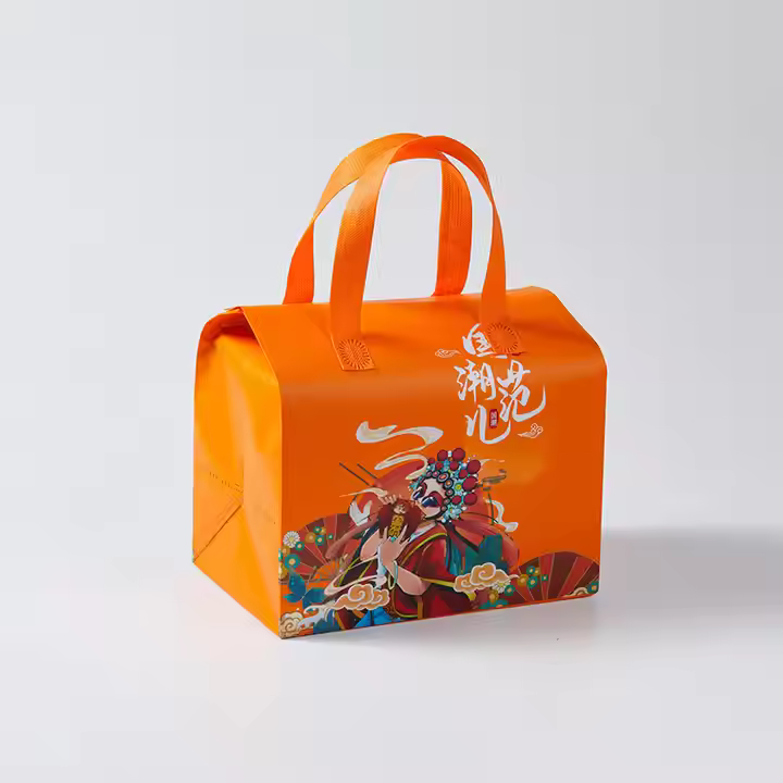 Waterproof Non-woven Thermal Insulated Takeaway Carry Bag with Restaurant Logo - L7 - Image 7