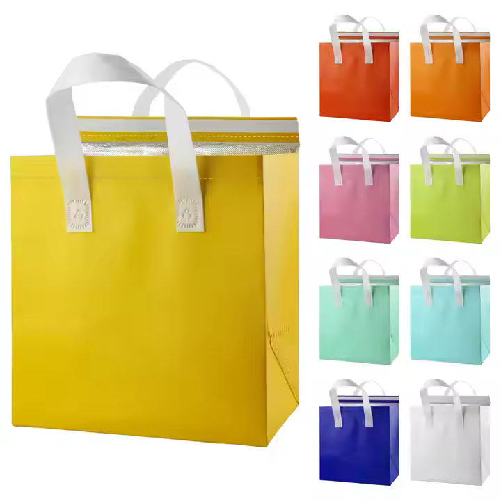 Waterproof Non-woven Thermal Insulated Takeaway Carry Bag with Restaurant Logo - L7 - Image 5