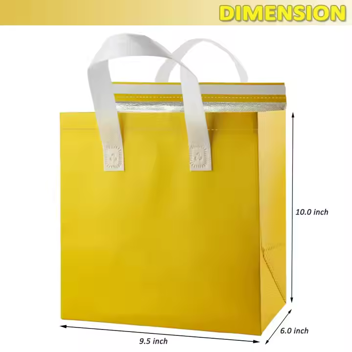 Waterproof Non-woven Thermal Insulated Takeaway Carry Bag with Restaurant Logo - L7 - Image 4