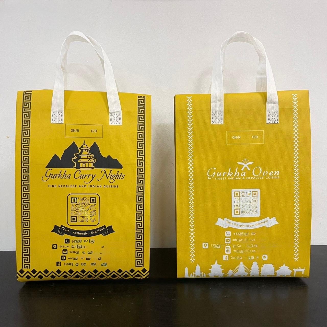 Waterproof Non-woven Thermal Insulated Takeaway Carry Bag with Restaurant Logo - L8