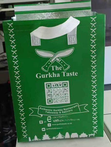 Waterproof Non-woven Thermal Insulated Takeaway Carry Bag with Restaurant Logo - L3
