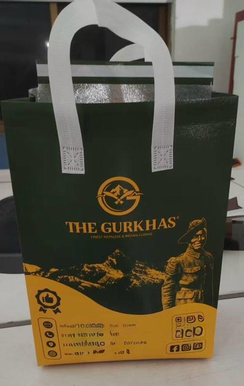 Waterproof Non-woven Thermal Insulated Takeaway Carry Bag with Restaurant Logo - L10
